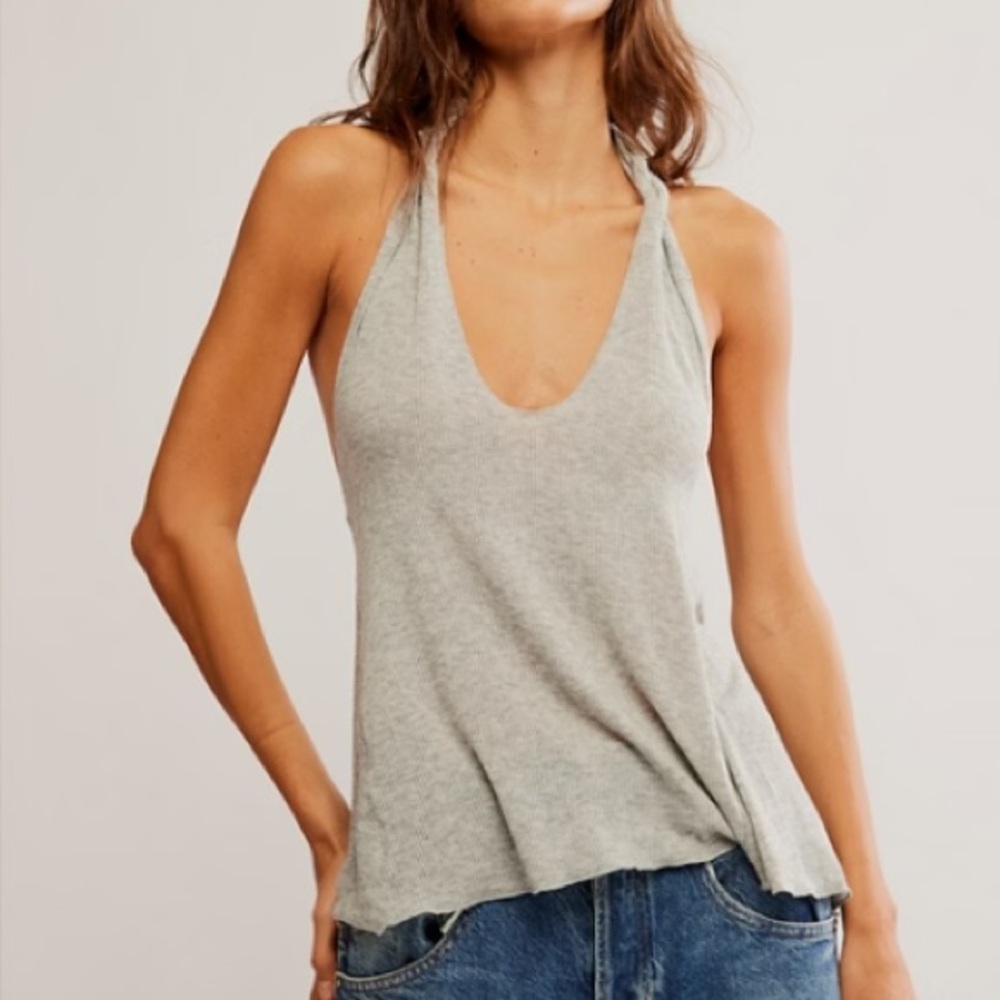 Free People Intimately Free Enough Said Halter Tank Top